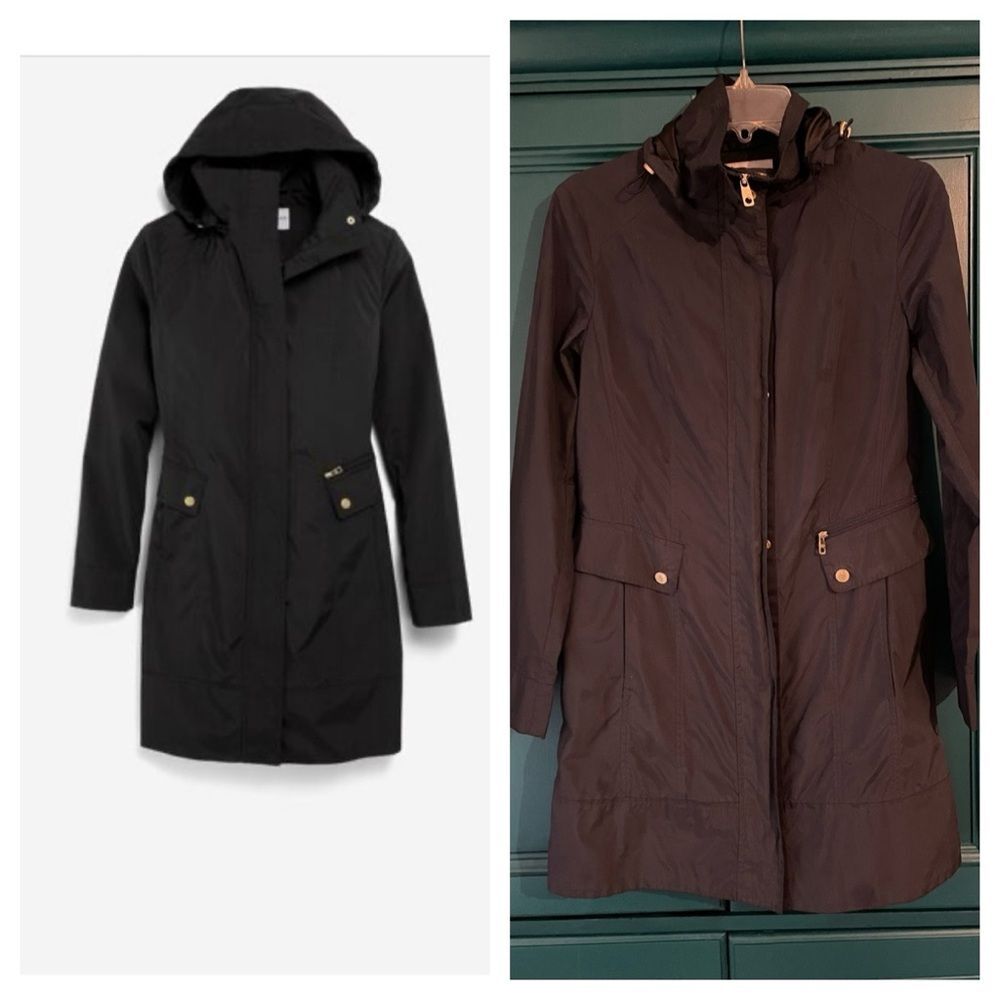 Cole Haan Signature Packable Hooded Rain Jacket Sz XS Navy